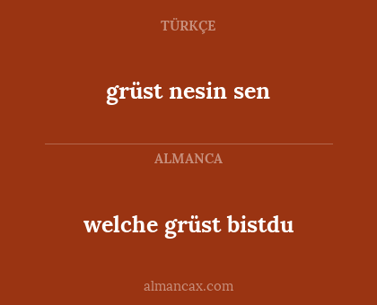 welche grüst bistdu - grüst nesin sen
