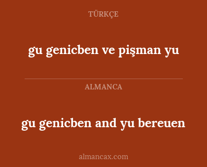gu genicben ve pişman yu - gu genicben and yu bereuen