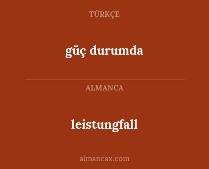 güç durumda - leistungfall
