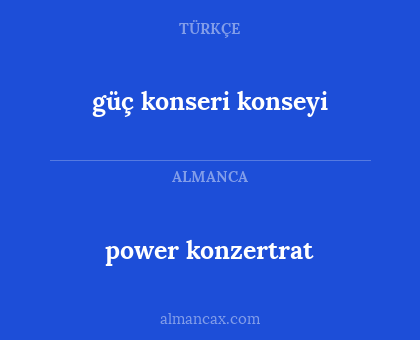 güç konseri konseyi - power konzertrat