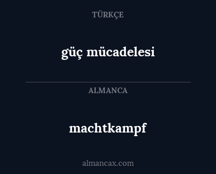 machtkampf - güç mücadelesi