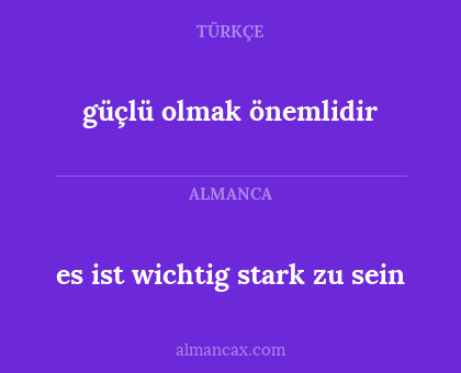 güçlü olmak önemlidir - es ist wichtig stark zu sein
