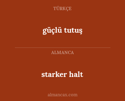 güçlü tutuş - starker halt