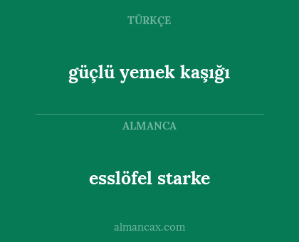 güçlü yemek kaşığı - esslöfel starke