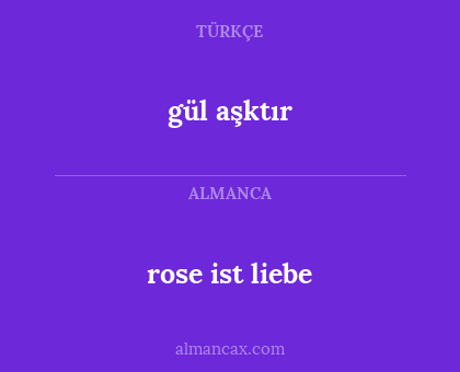 gül aşktır - rose ist liebe