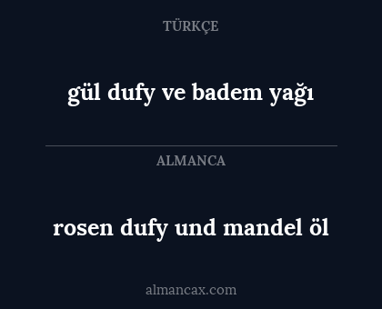 rosen dufy und mandel öl - gül dufy ve badem yağı