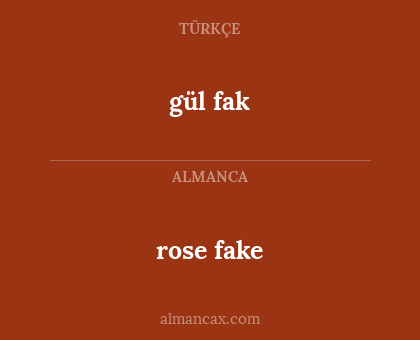 rose fake - gül fak