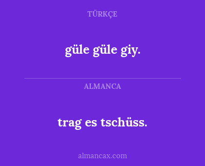 trag es tschüss. - güle güle giy.