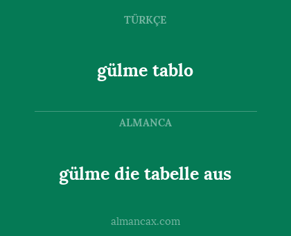 gülme tablo - gülme die tabelle aus