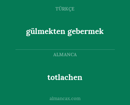 totlachen - gülmekten gebermek