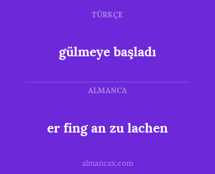 er fing an zu lachen - gülmeye başladı