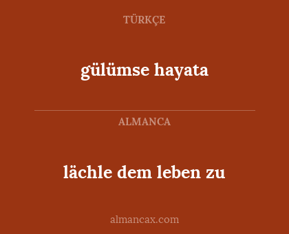 gülümse hayata - lächle dem leben zu