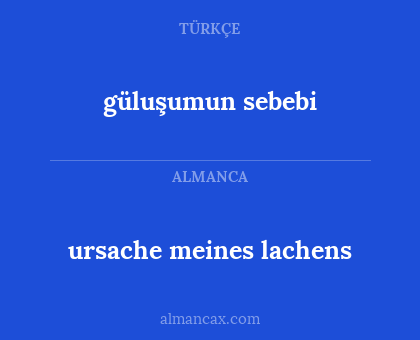 ursache meines lachens - güluşumun sebebi