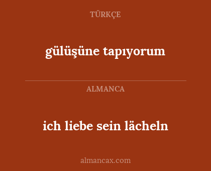 ich liebe sein lächeln - gülüşüne tapıyorum