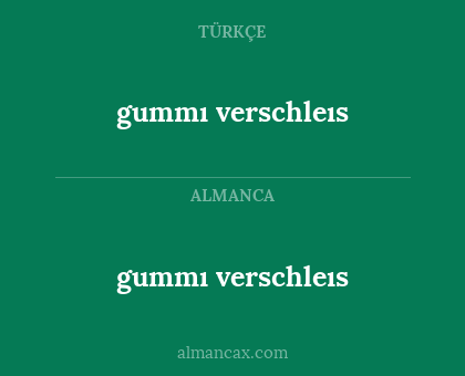 gummı verschleıs - gummı verschleıs