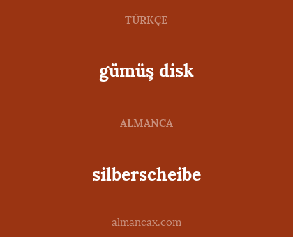 gümüş disk - silberscheibe