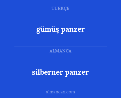 silberner panzer - gümüş panzer