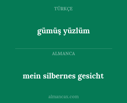 gümüş yüzlüm - mein silbernes gesicht