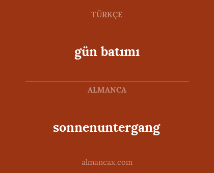 gün batımı - sonnenuntergang