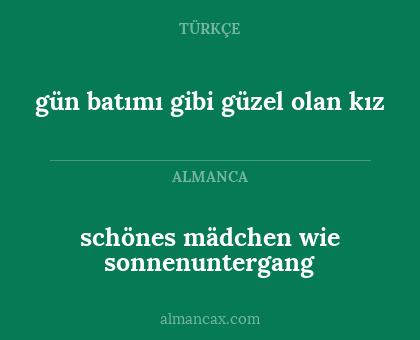 schönes mädchen wie sonnenuntergang - gün batımı gibi güzel olan kız
