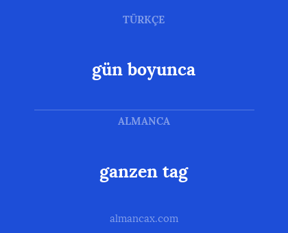 ganzen tag - gün boyunca