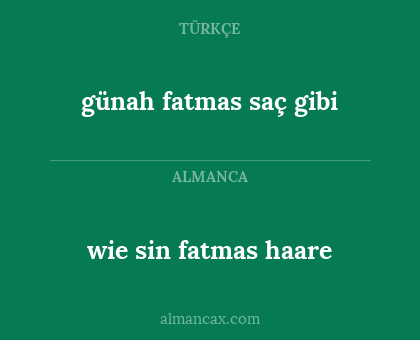 günah fatmas saç gibi - wie sin fatmas haare