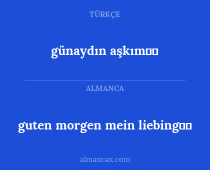 guten morgen mein liebing❤️ - günaydın aşkım❤️