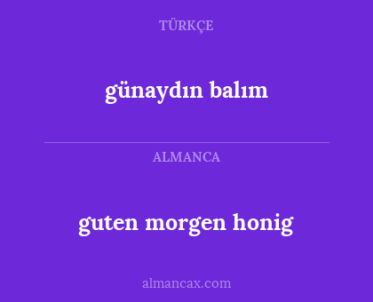 guten morgen honig - günaydın balım