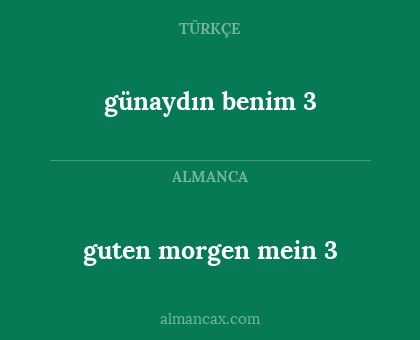 guten morgen mein 3 - günaydın benim 3
