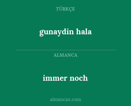 immer noch - gunaydin hala