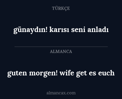 günaydın! karısı seni anladı - guten morgen! wife get es euch