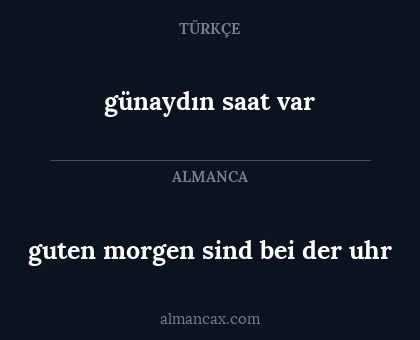 günaydın saat var - guten morgen sind bei der uhr