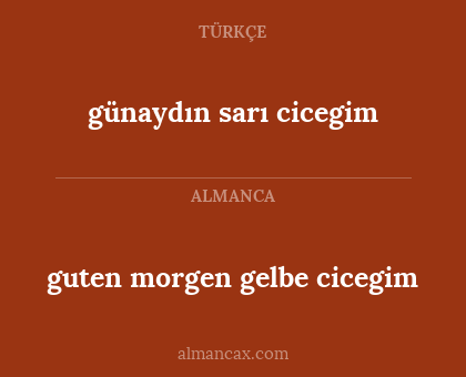 guten morgen gelbe cicegim - günaydın sarı cicegim