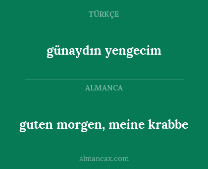 günaydın yengecim - guten morgen, meine krabbe