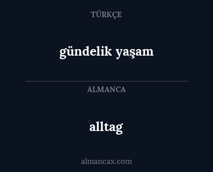 gündelik yaşam - alltag