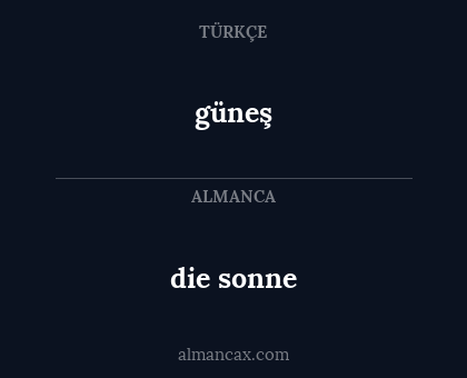 die sonne - güneş