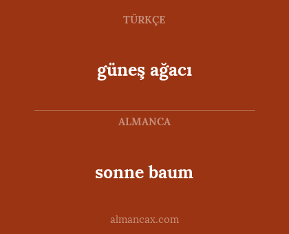 güneş ağacı - sonne baum