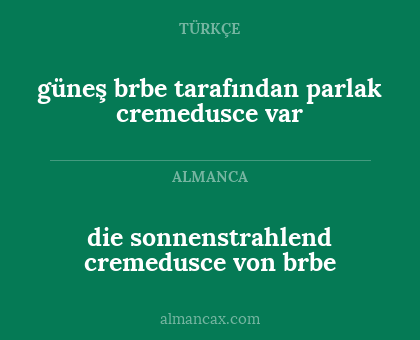 die sonnenstrahlend cremedusce von brbe - güneş brbe tarafından parlak cremedusce var