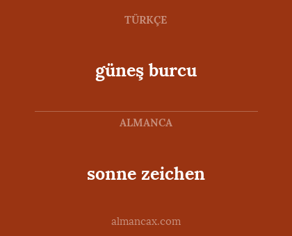 sonne zeichen - güneş burcu