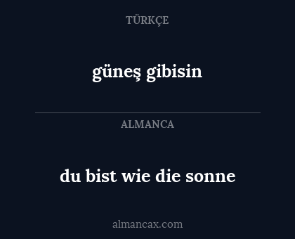 du bist wie die sonne - güneş gibisin