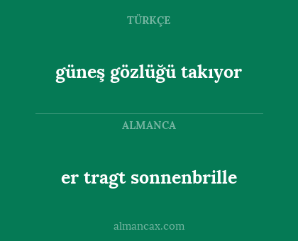 er tragt sonnenbrille - güneş gözlüğü takıyor