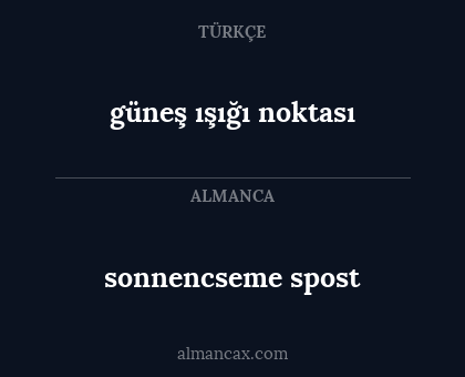 sonnencseme spost - güneş ışığı noktası