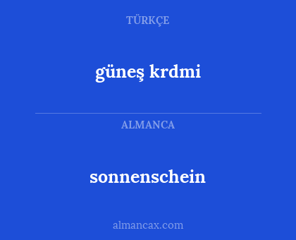 güneş krdmi - sonnenschein