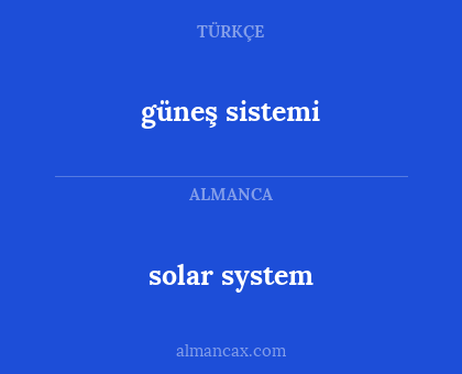 solar system - güneş sistemi