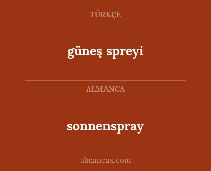güneş spreyi - sonnenspray