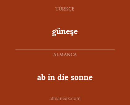 ab in die sonne - güneşe