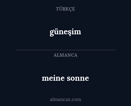 meine sonne - güneşim