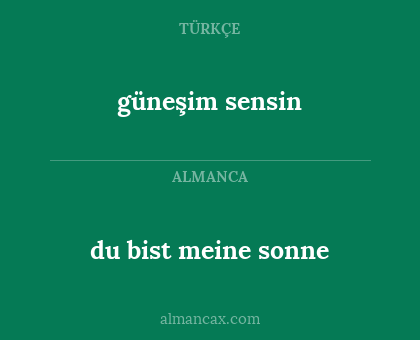 du bist meine sonne - güneşim sensin