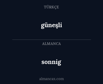 sonnig - güneşli