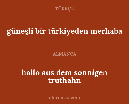 güneşli bir türkiyeden merhaba - hallo aus dem sonnigen truthahn